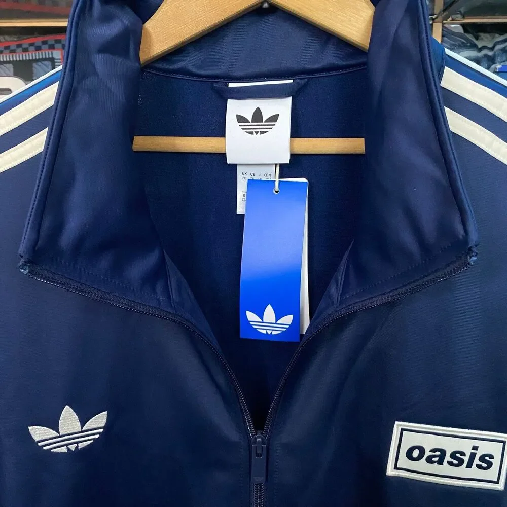 NWT Adidas Originals Oasis Live 25 Firebird Track Jacket Mens 2XL Navy Blue